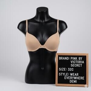 PINK Victoria's Secret 32C Bra Tan Nude Wear Everywhere Demi Sexy VS